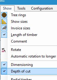 Depth of Cut in menu