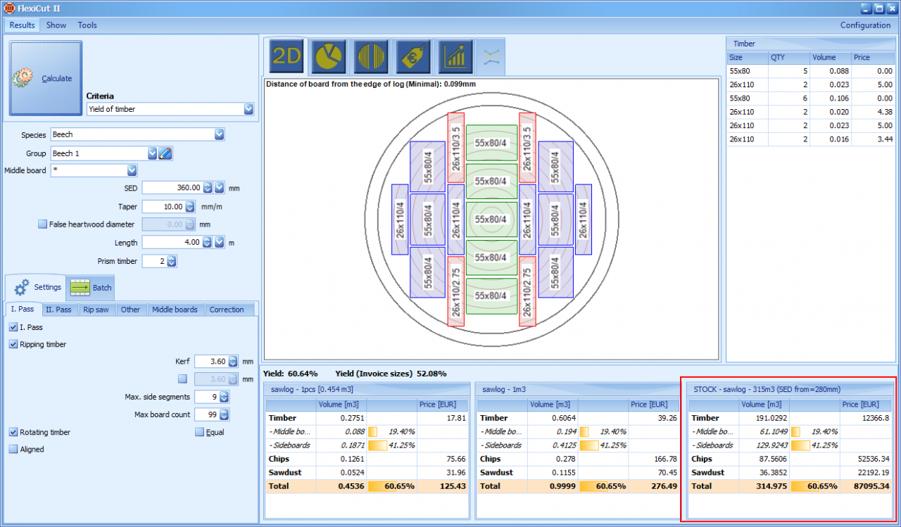 First data block for Stock calculation